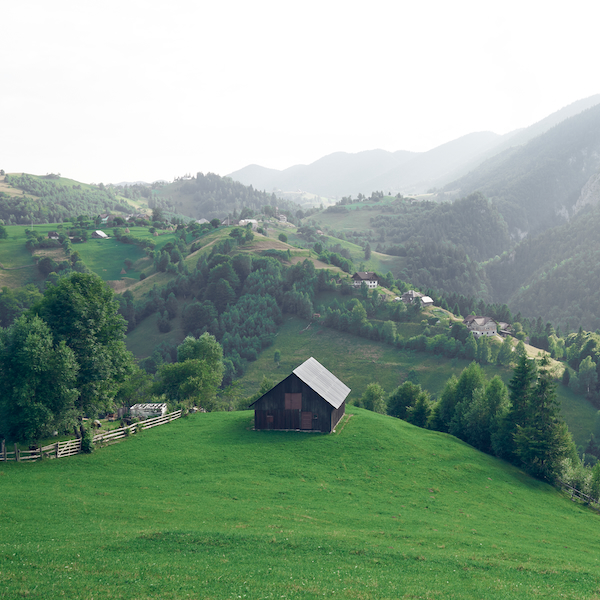 village, house, barn, light / Romania, Magura